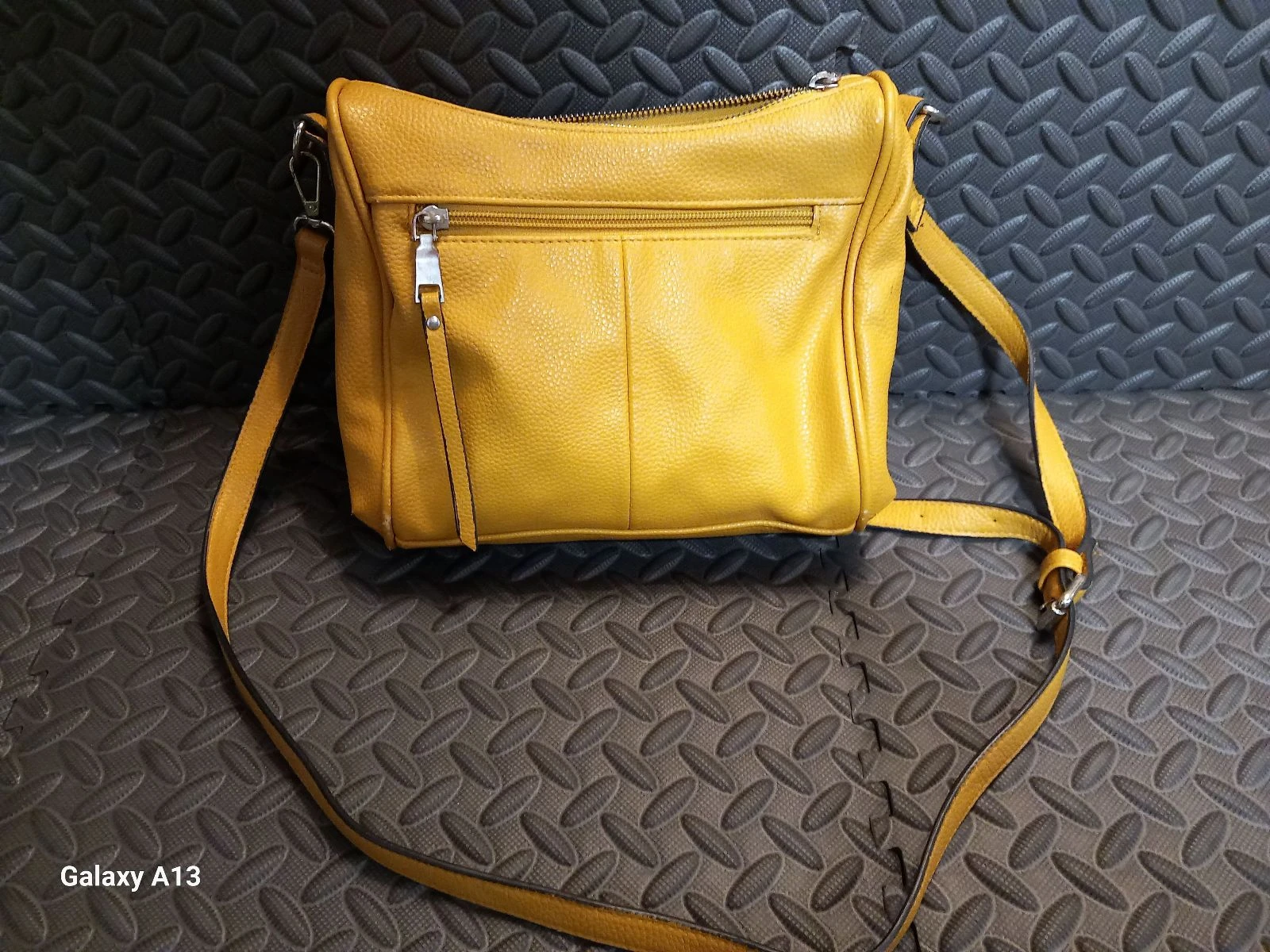 Schouder tas / Hobo schoudertas met meerdere zakken – Mosterdgeel (Lederachtige stijl) – photo 7